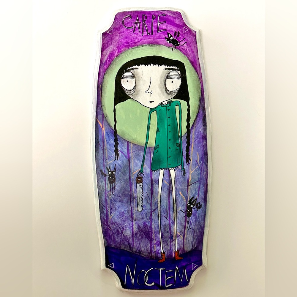 Original Acrylic Painting on Wood “Carrie Noctem”